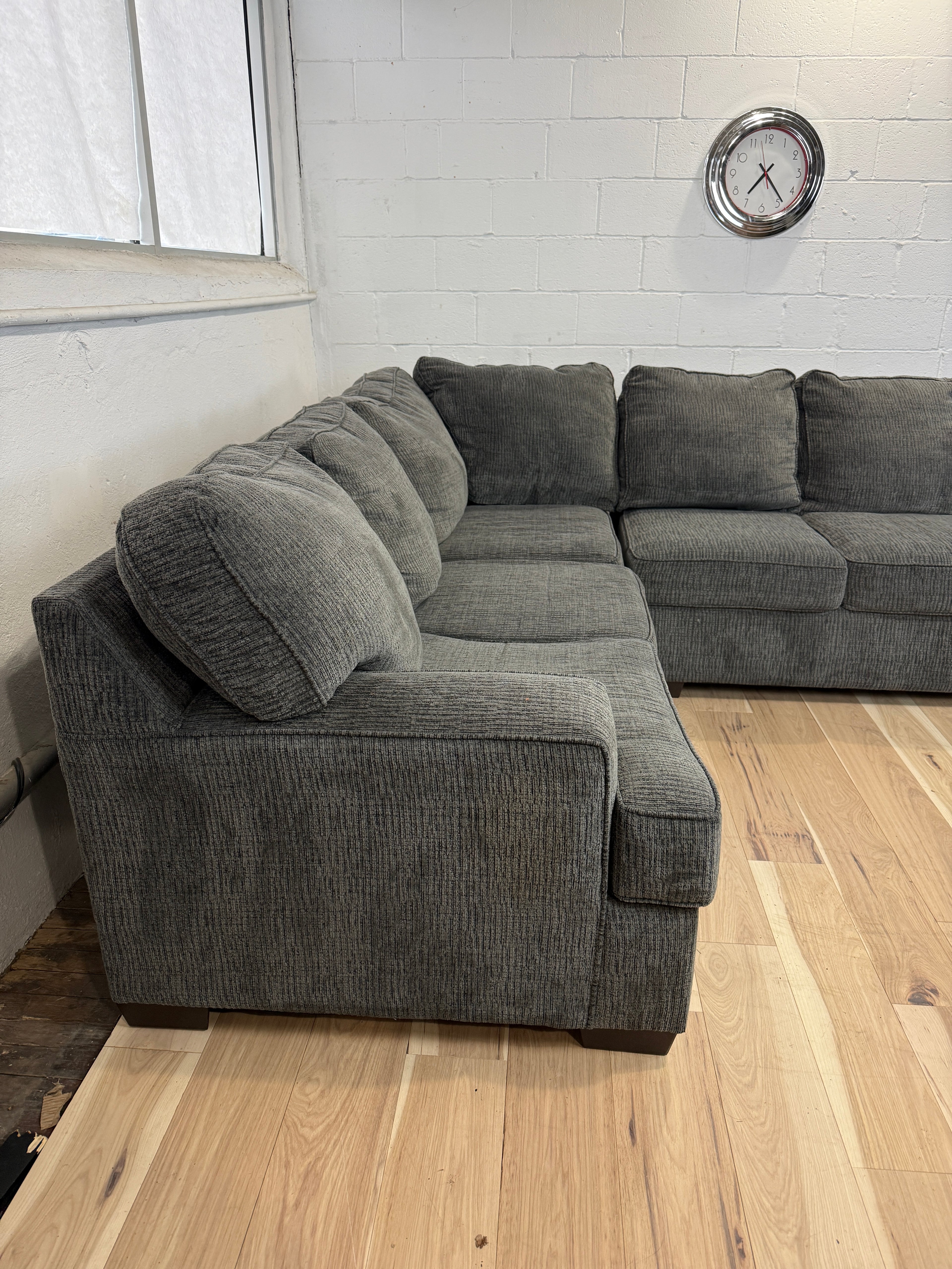 Gray 2 Piece L Shaped Sectional Couch