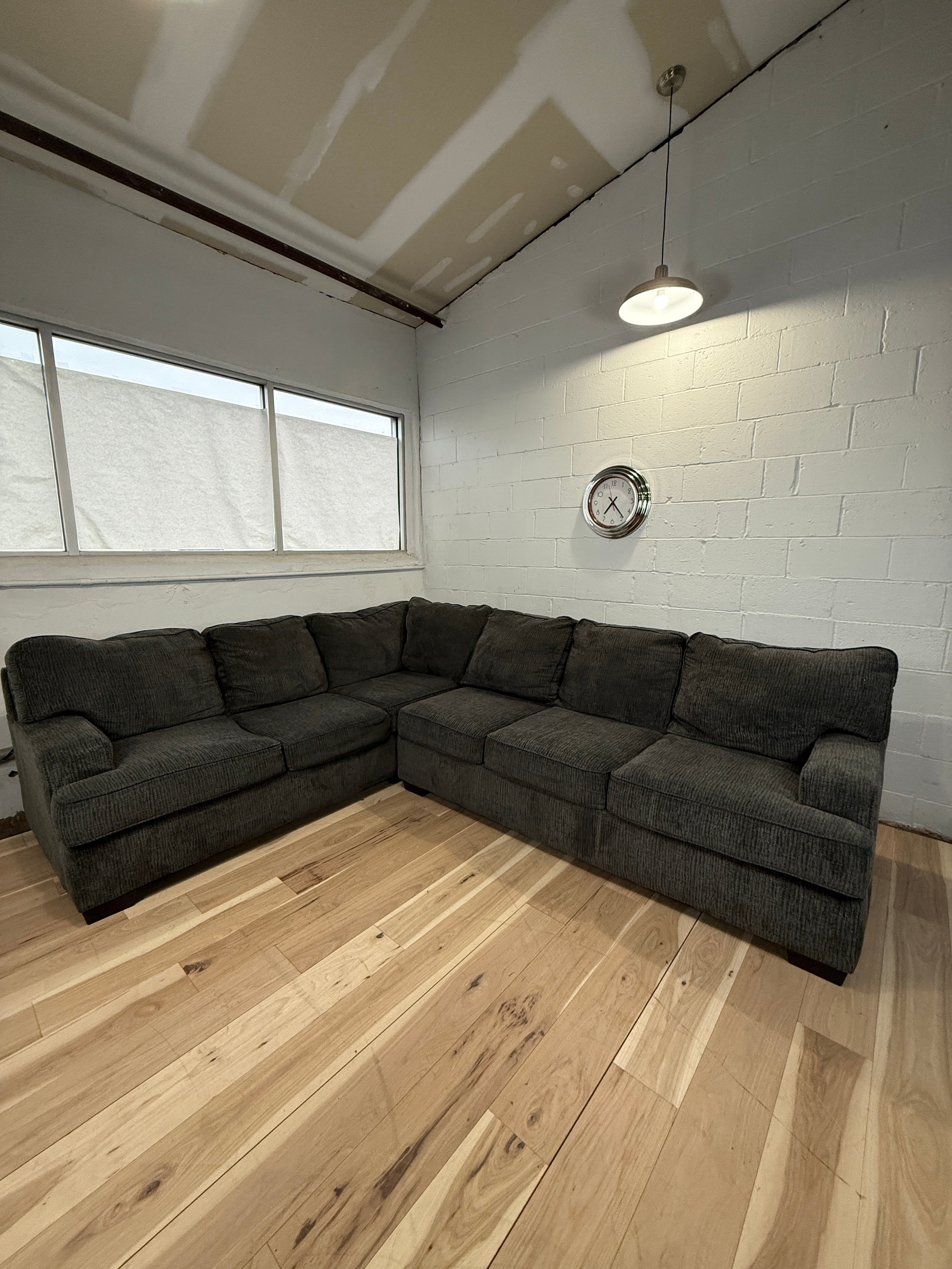 Gray 2 Piece L Shaped Sectional Couch