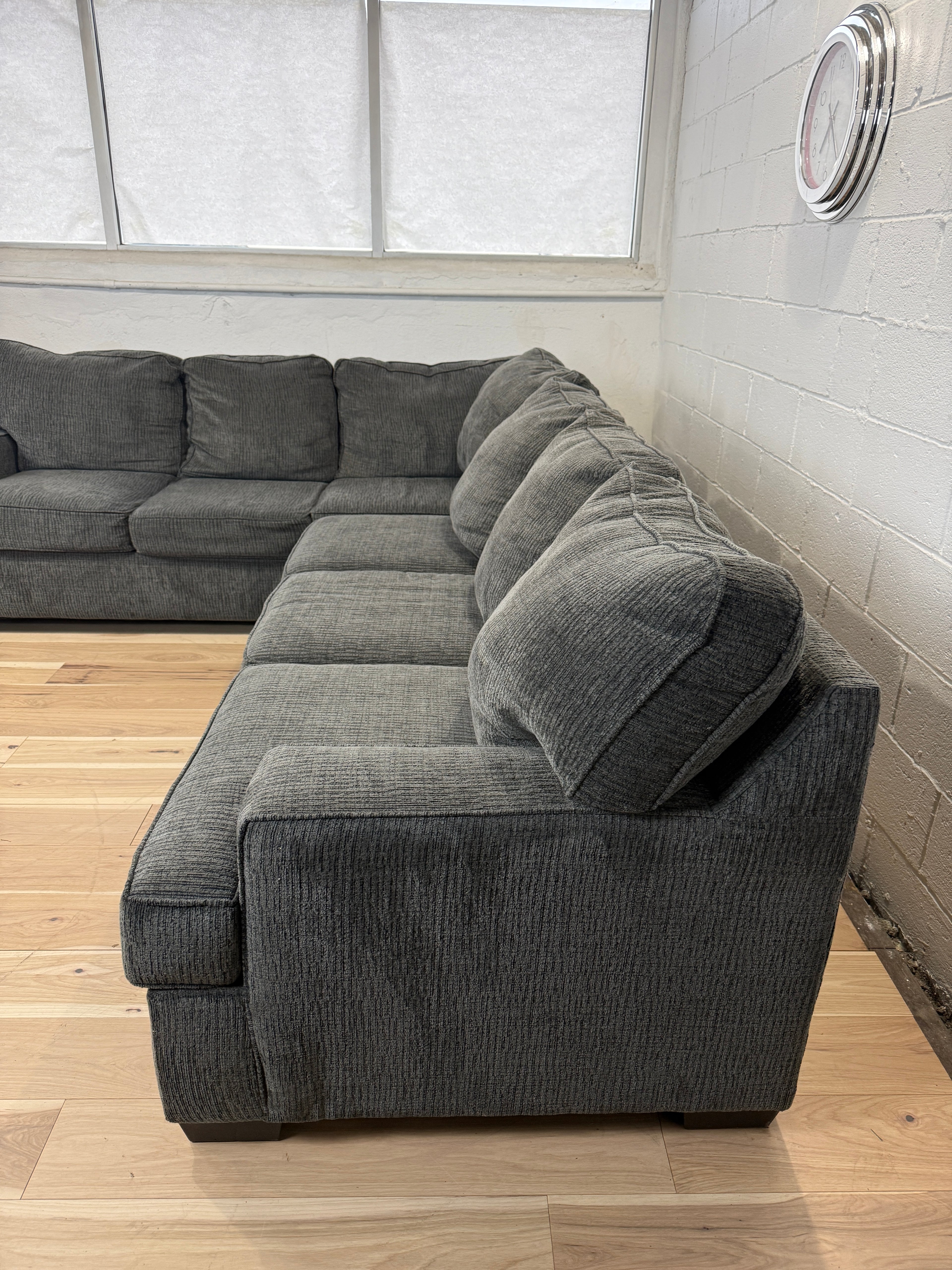 Gray 2 Piece L Shaped Sectional Couch