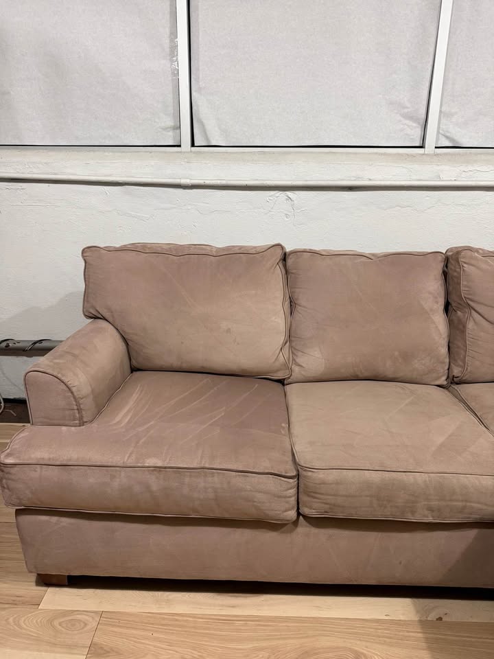 2 Piece Tan Sectional with Chair