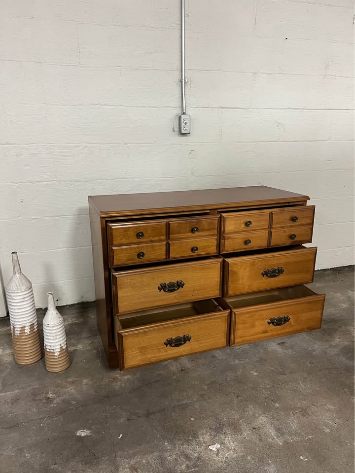 Vintage Wood Dresser — 6 drawers