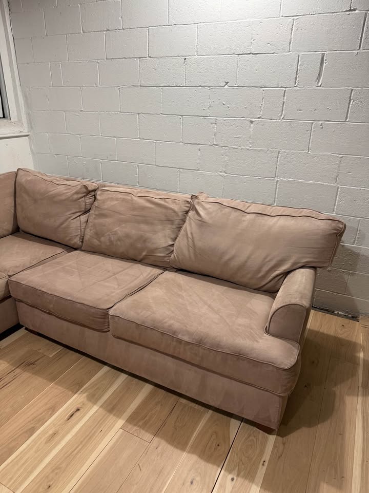 2 Piece Tan Sectional with Chair