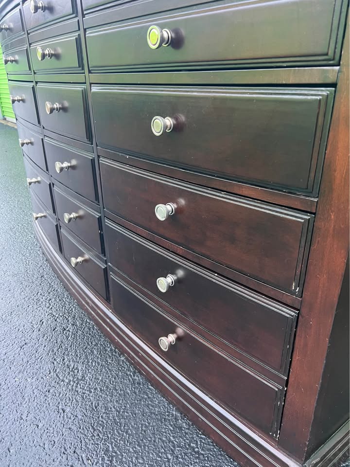 Dark Wood Dresser – Modern & Super Spacious $85