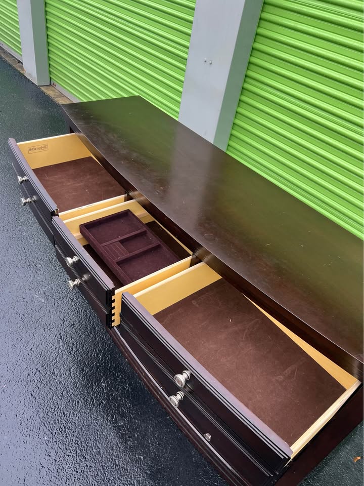 Dark Wood Dresser – Modern & Super Spacious $85