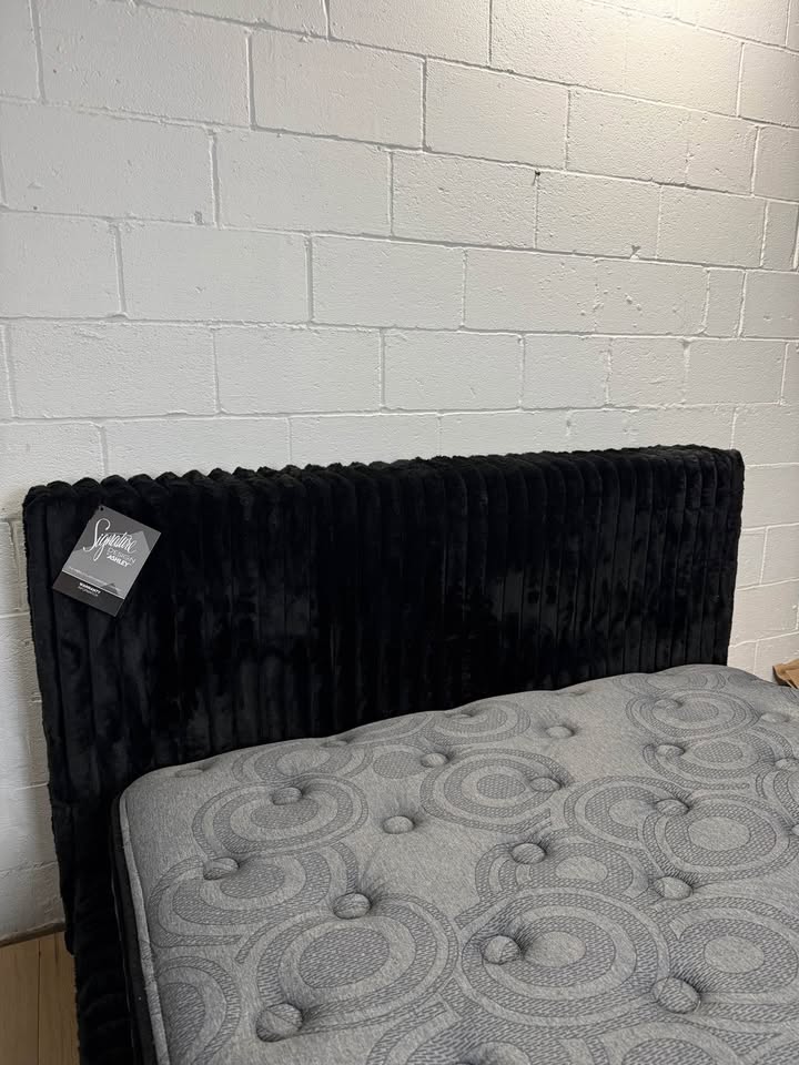 Ashley Queen Corduroy Bed Frame + Mattress Set – Like New