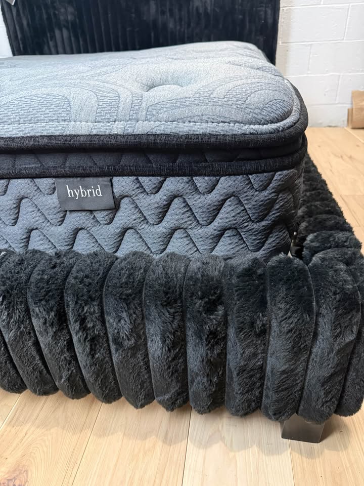 Ashley Queen Corduroy Bed Frame + Mattress Set – Like New