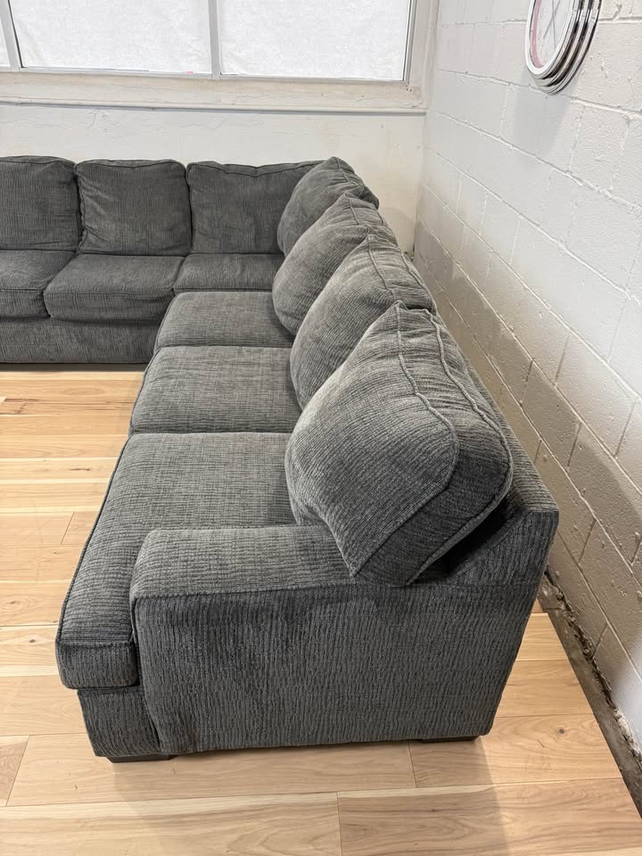 Gray 2 Piece L Shaped Sectional Couch