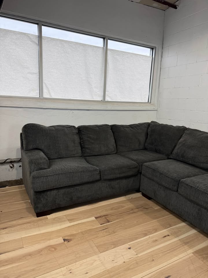 Gray 2 Piece L Shaped Sectional Couch