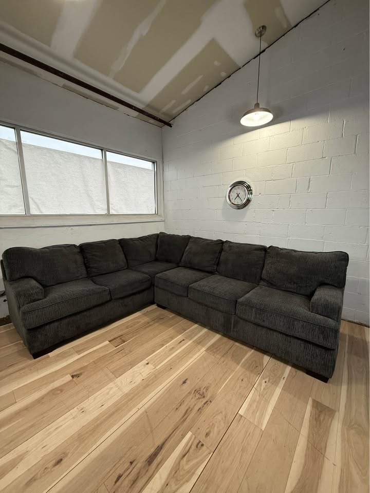 Gray 2 Piece L Shaped Sectional Couch