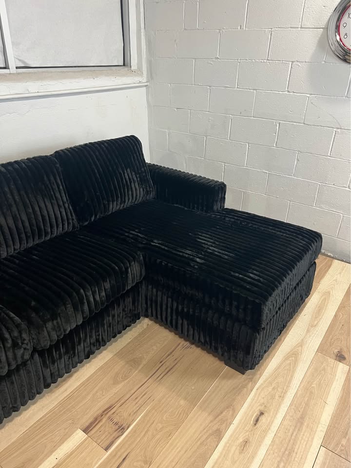 Black Corduroy Sectional