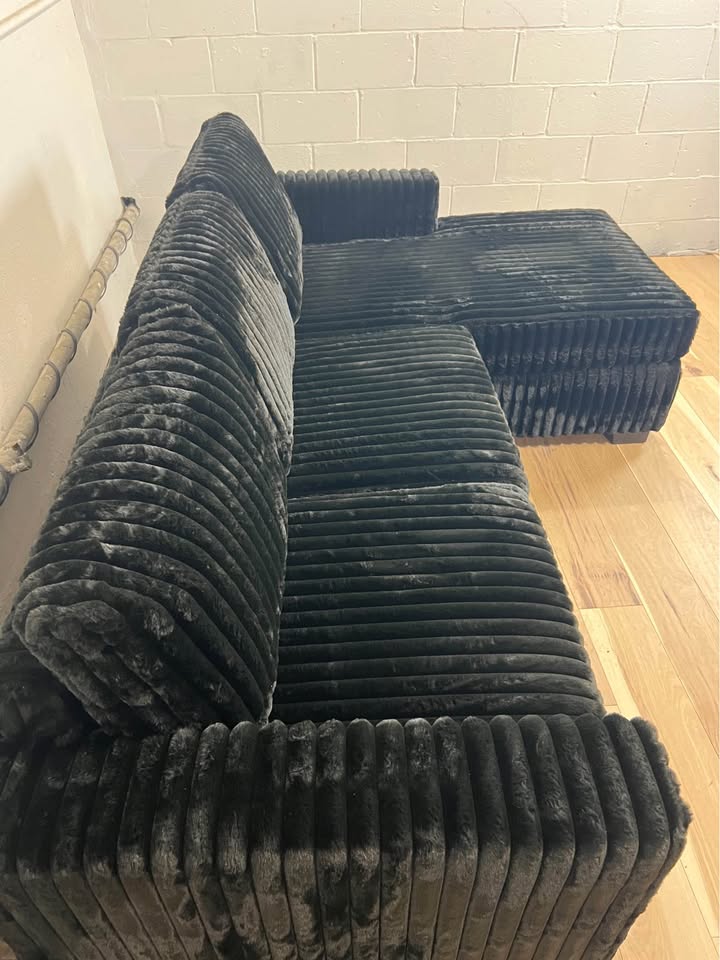 Black Corduroy Sectional
