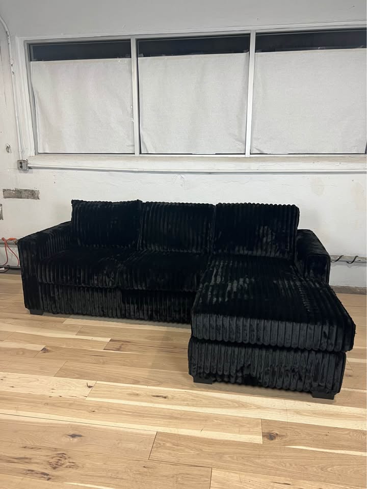 Black Corduroy Sectional