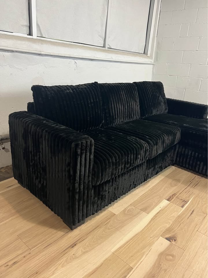 Black Corduroy Sectional