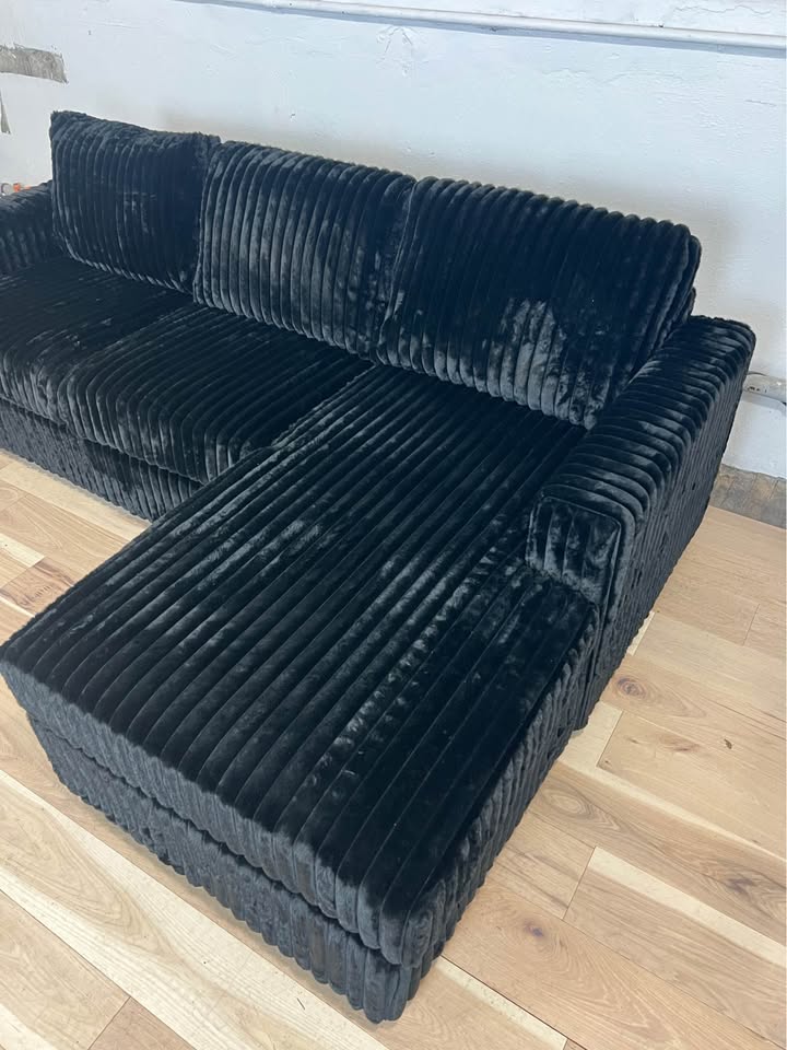 Black Corduroy Sectional