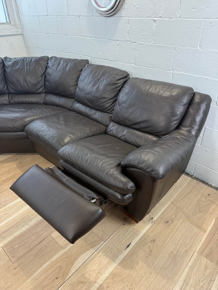 Brown Natuzzi Italian Leather Sofa