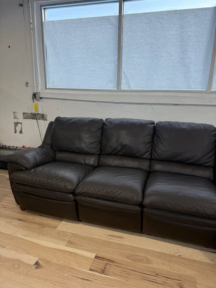 Brown Natuzzi Italian Leather Sofa