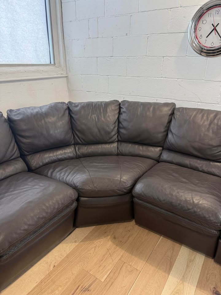Brown Natuzzi Italian Leather Sofa