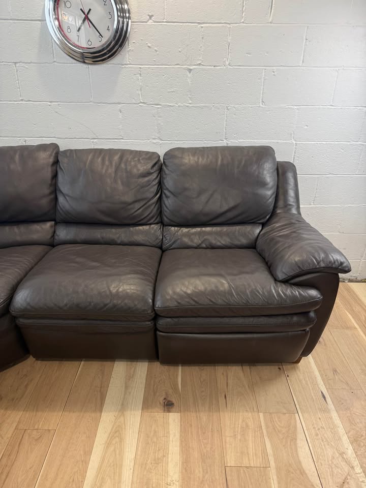 Brown Natuzzi Italian Leather Sofa
