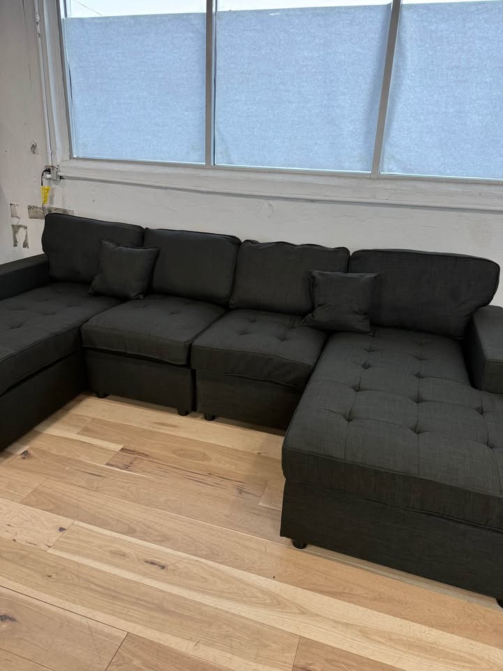 Gray Double Chaise Sectional Sofa
