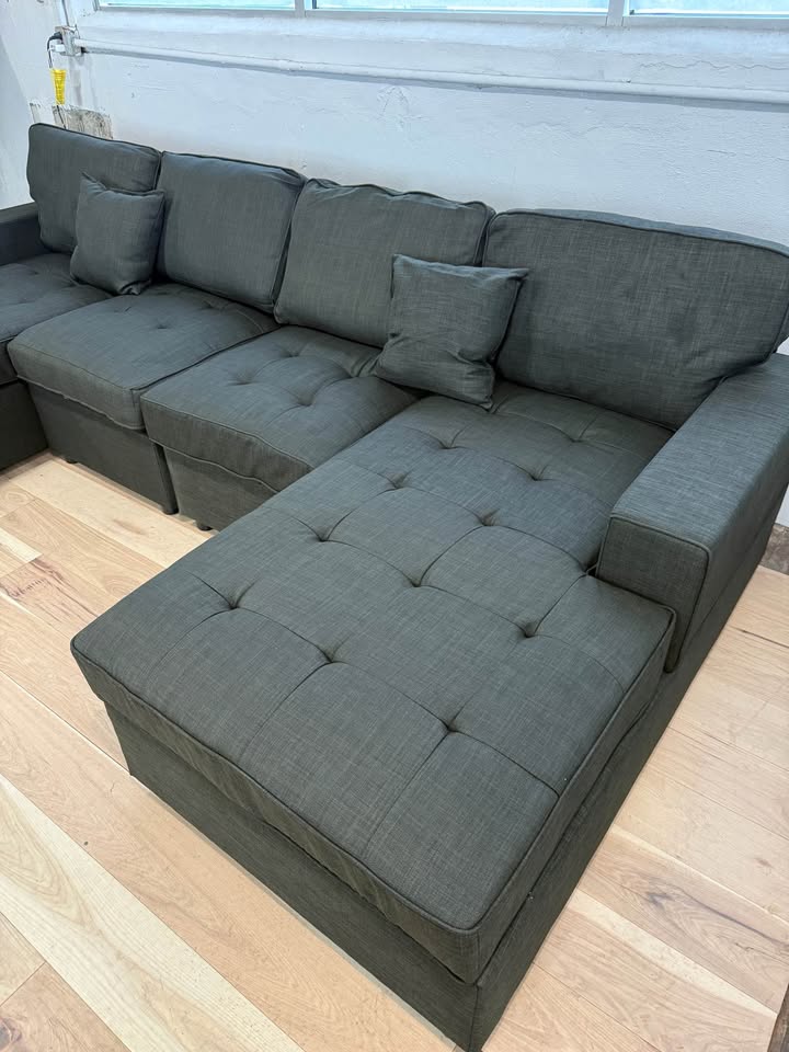 Gray Double Chaise Sectional Sofa