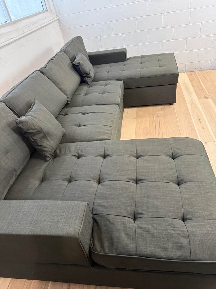 Gray Double Chaise Sectional Sofa