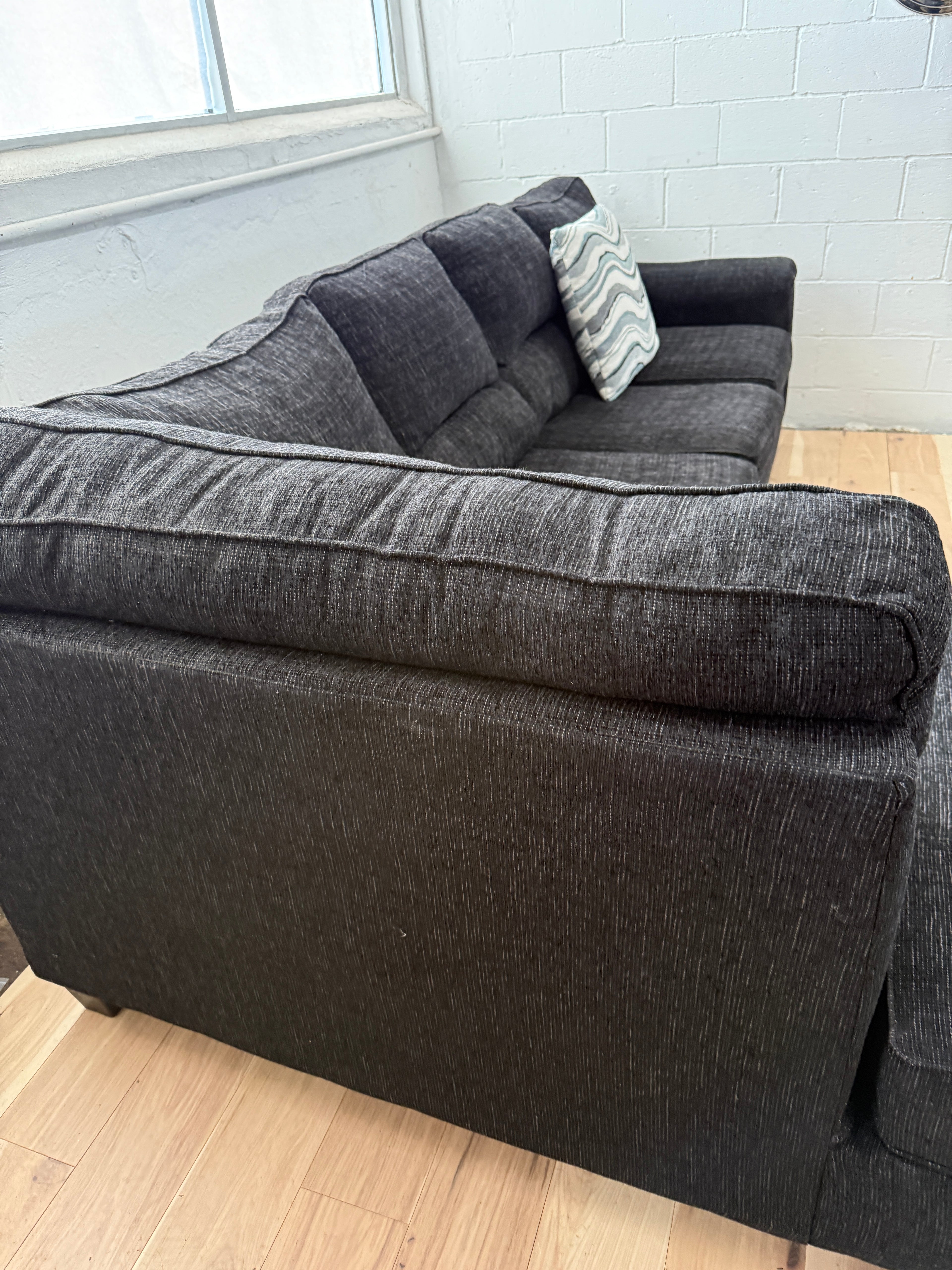 Black 2-Piece Sectional Couch