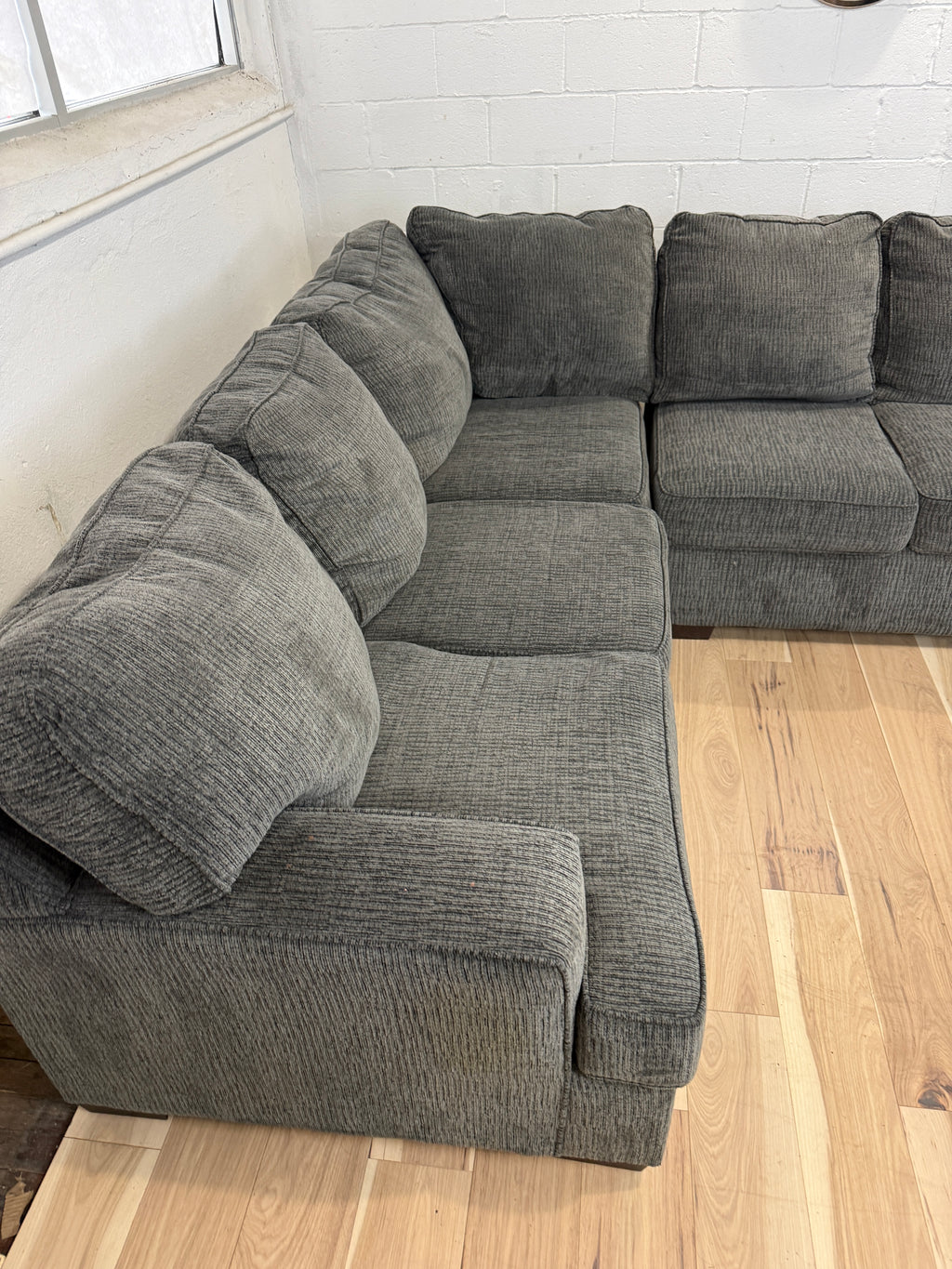 Gray 2 Piece L Shaped Sectional Couch