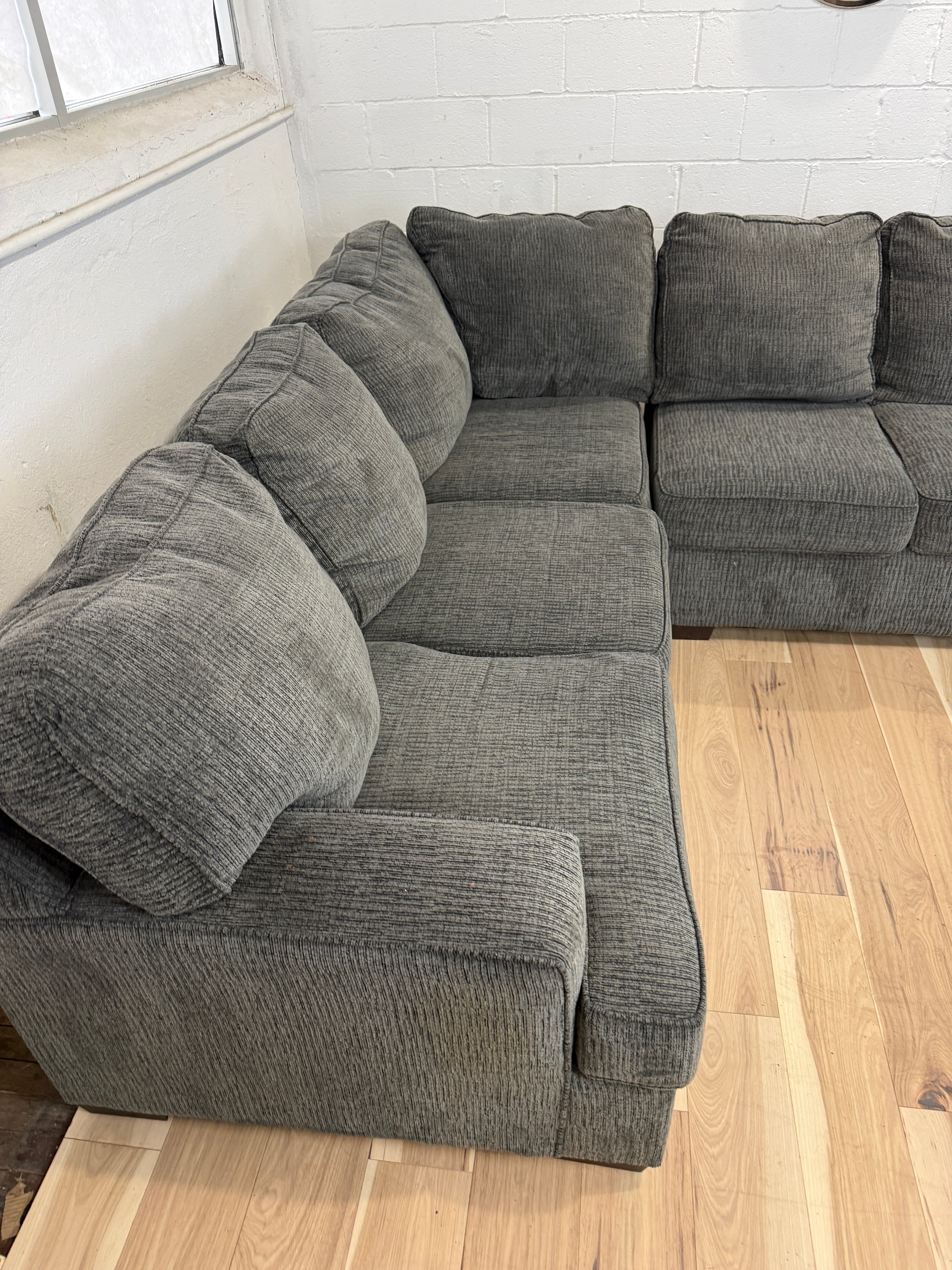 Gray 2 Piece L Shaped Sectional Couch