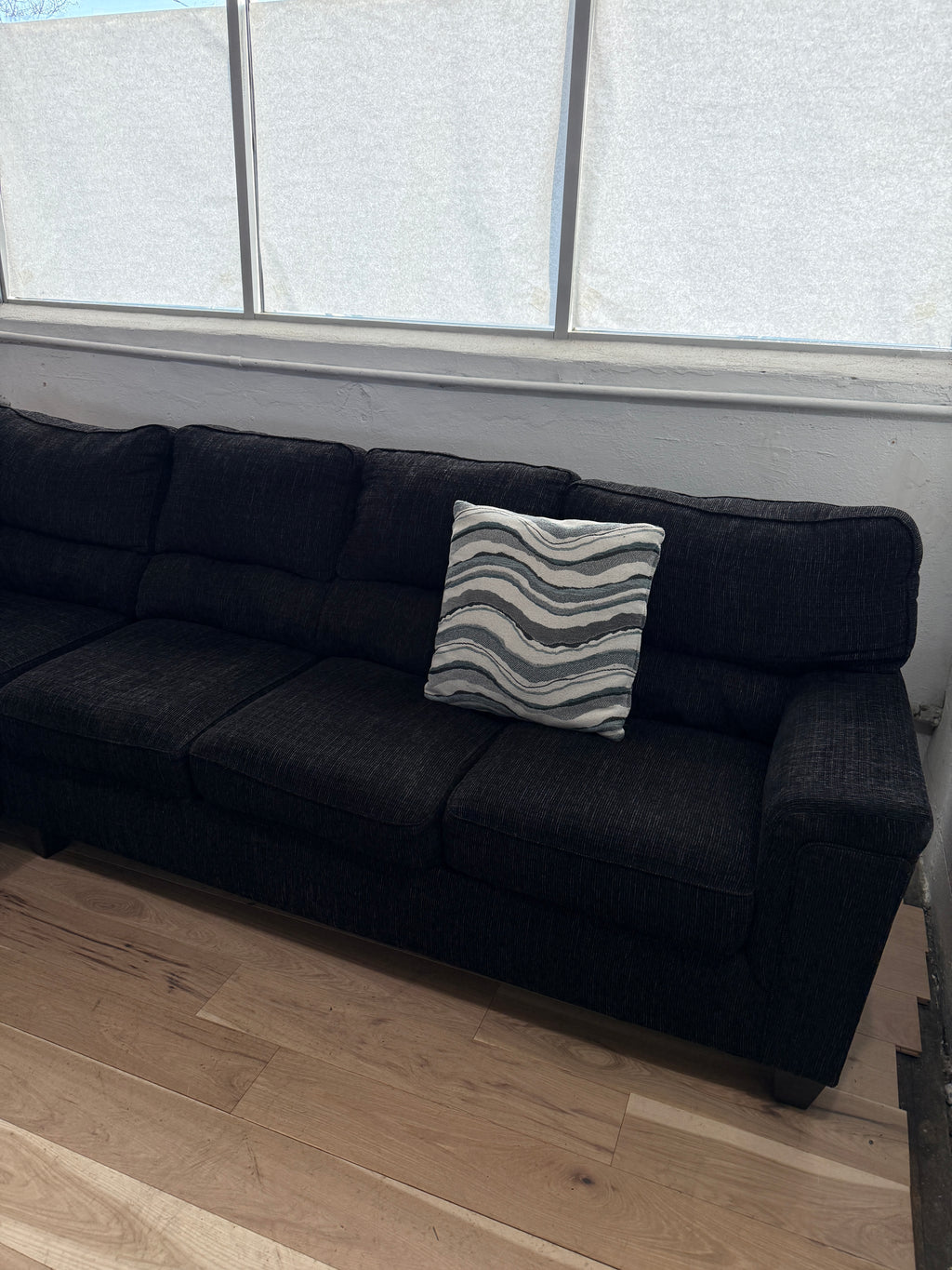 Black 2-Piece Sectional Couch