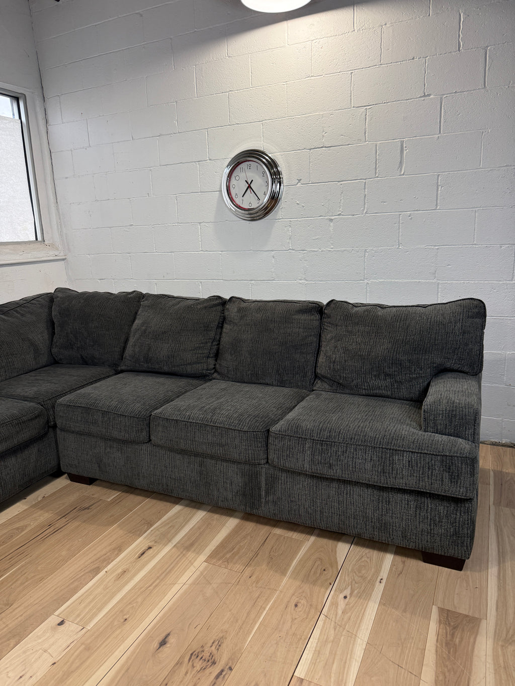 Gray 2 Piece L Shaped Sectional Couch