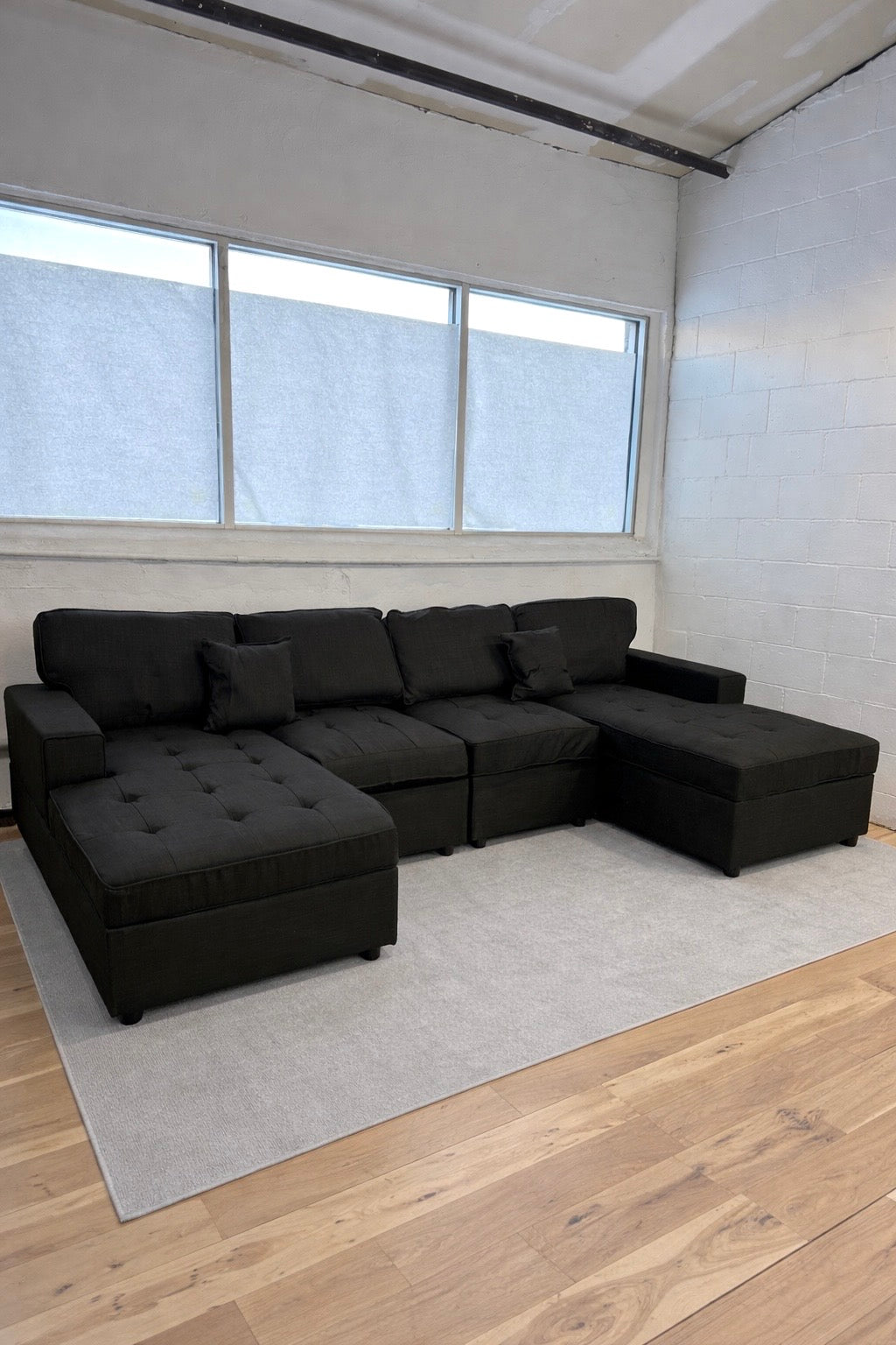 Gray Double Chaise Sectional Sofa