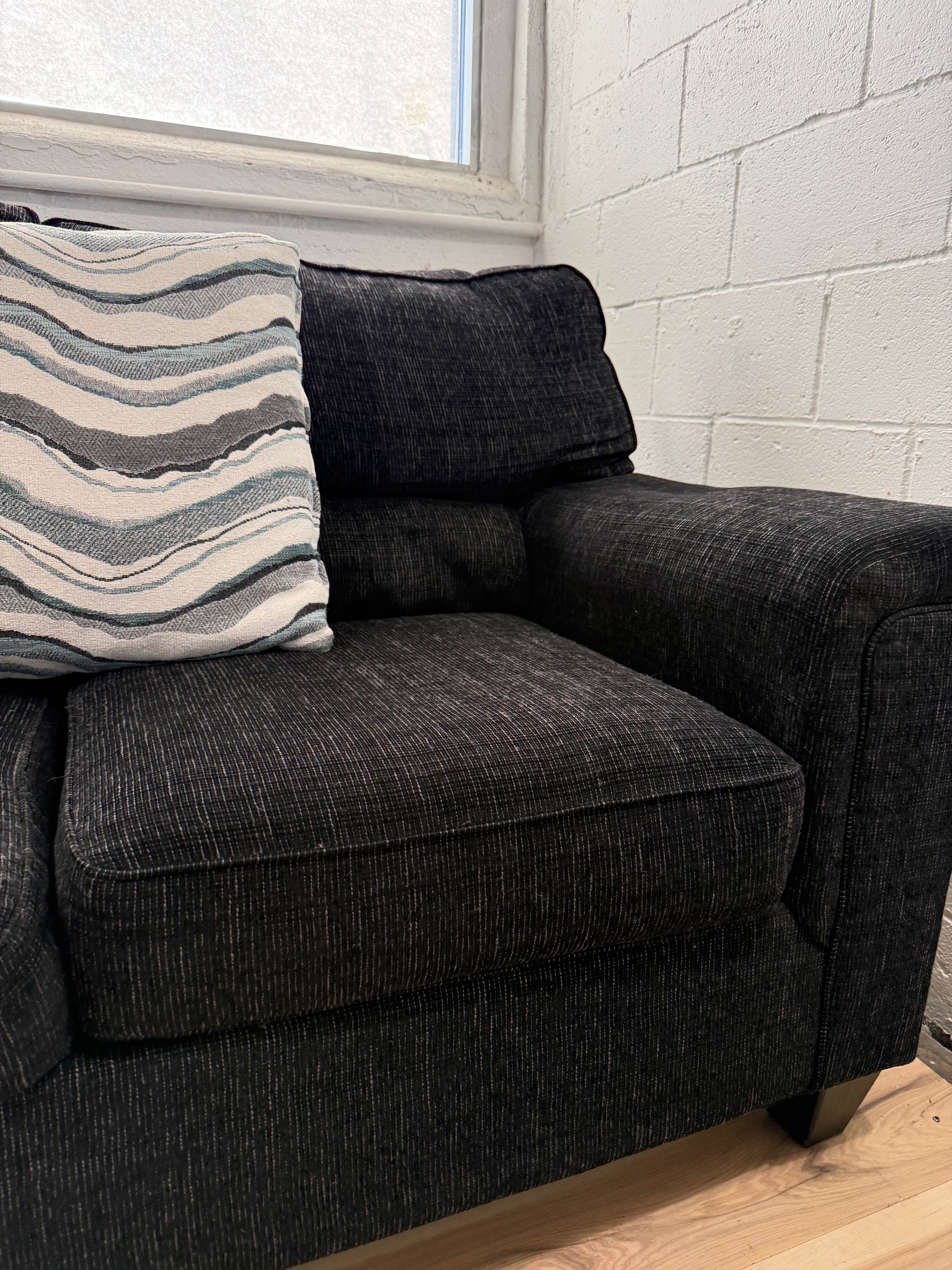 Black 2-Piece Sectional Couch