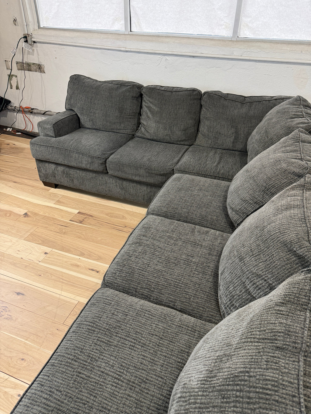 Gray 2 Piece L Shaped Sectional Couch