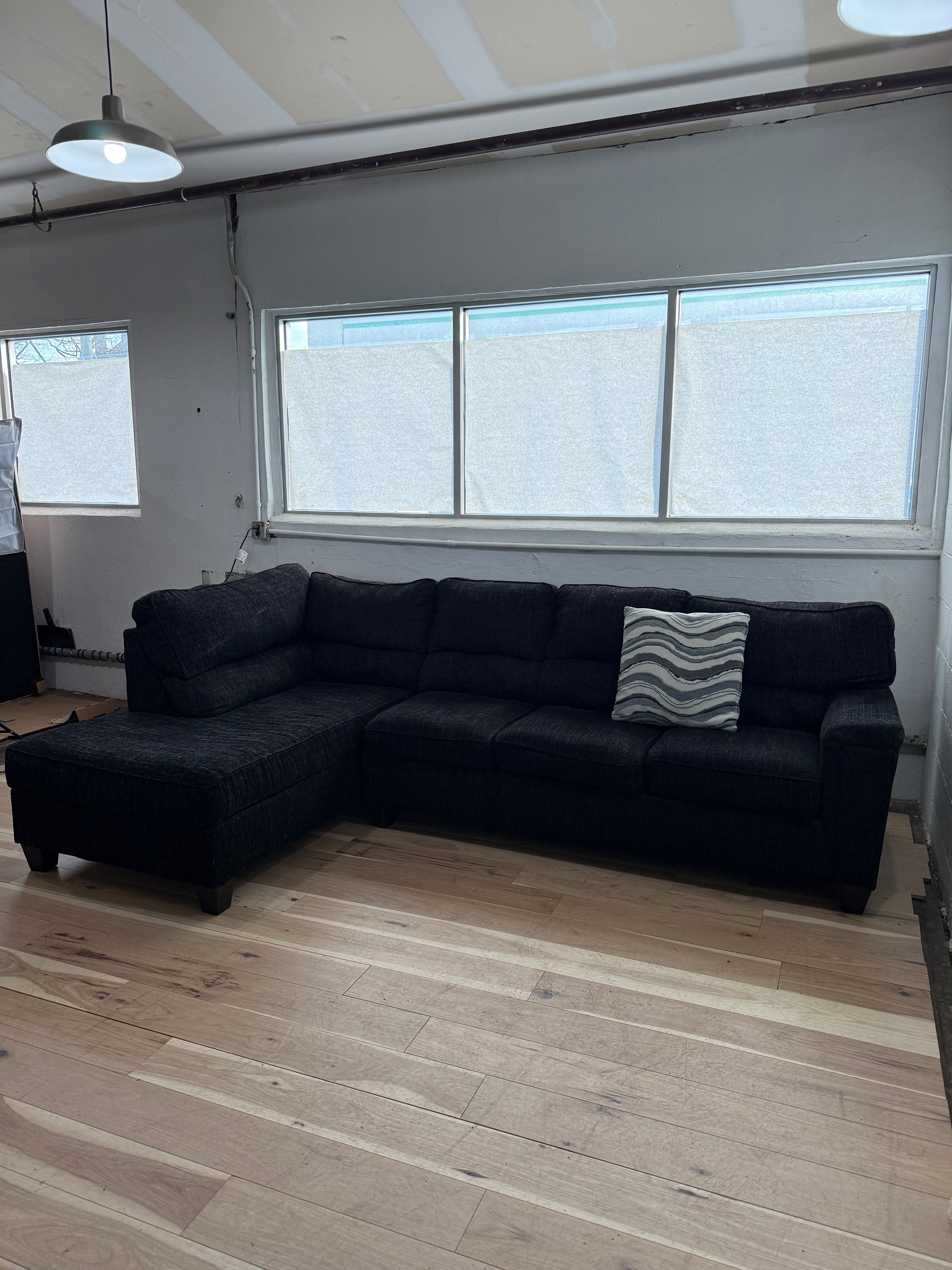 Black 2-Piece Sectional Couch