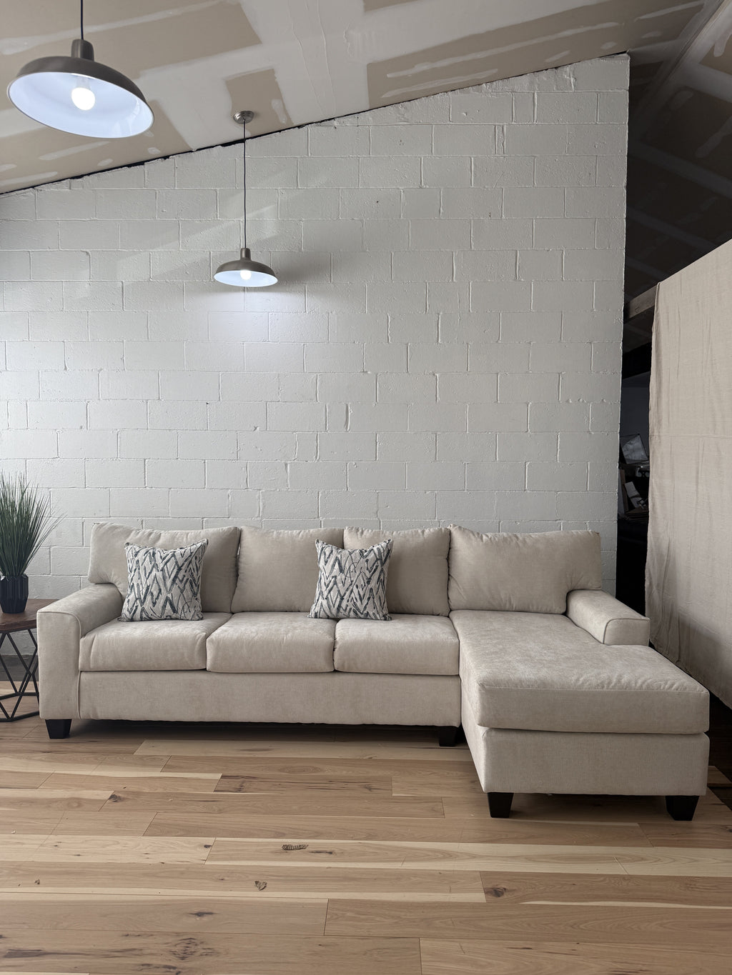 Light Gray 2-Piece Sectional Couch