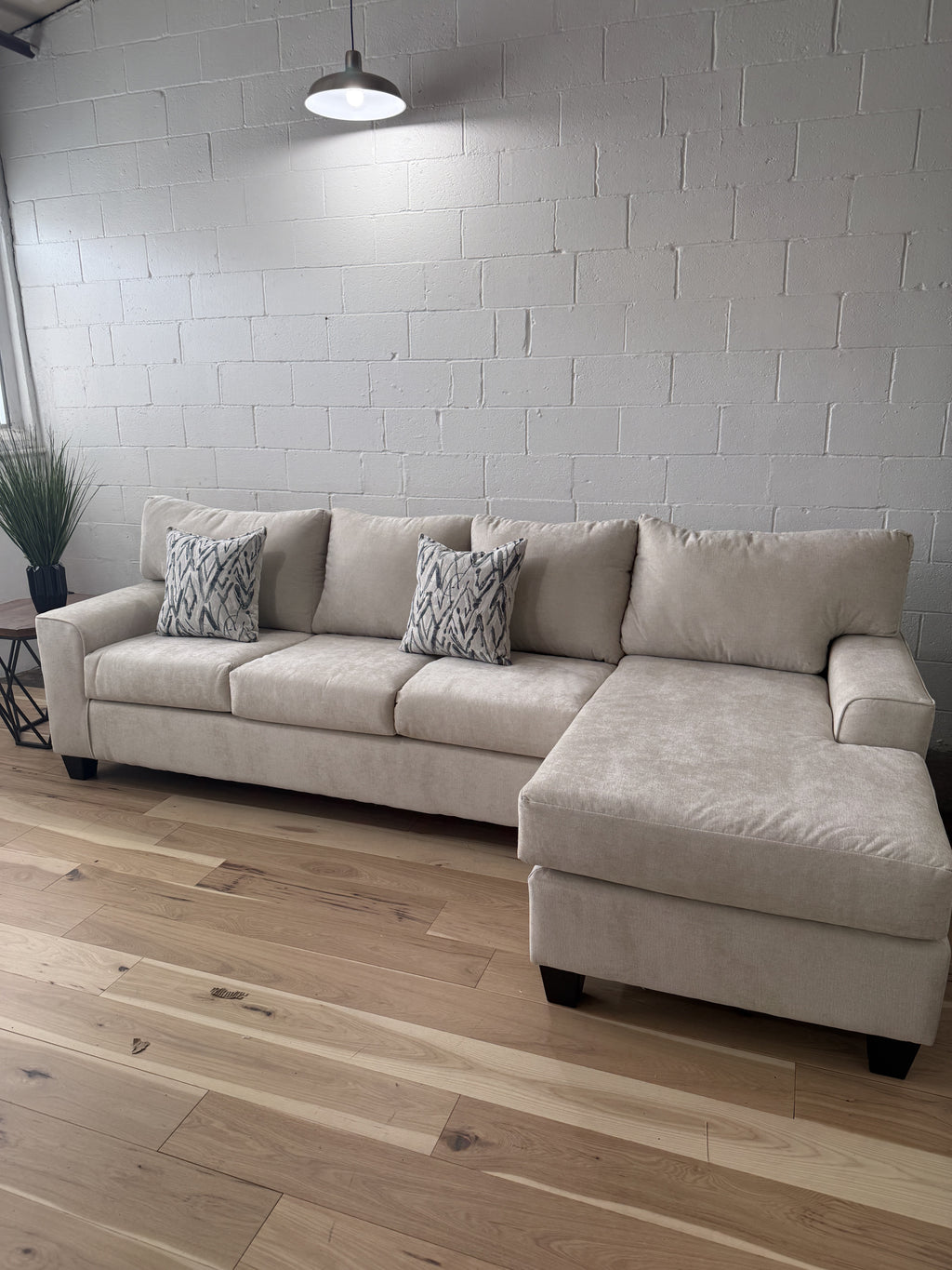 Light Gray 2-Piece Sectional Couch